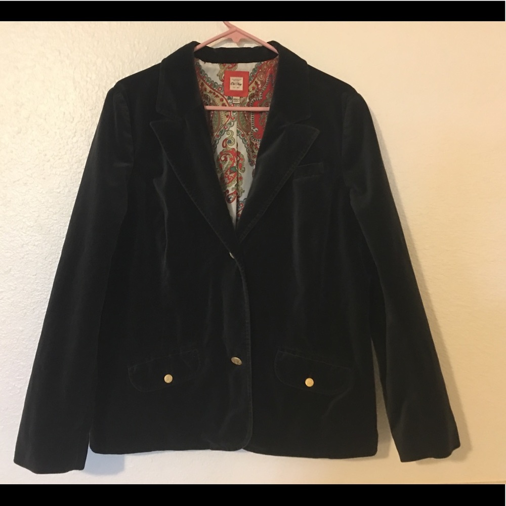 Vtg Black Velvet Blazer Jacket Sz XXL